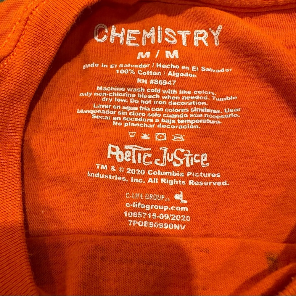 ⭐️ Official TUPAC T-Shirt Poetic JUSTICE BY CHEMISTRY - Picture 2 of 4